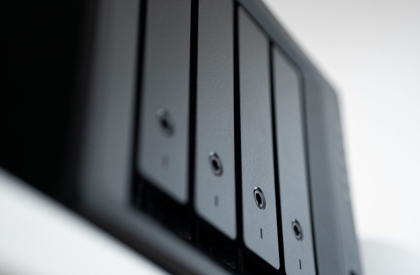 Close up of a data hub diskstation